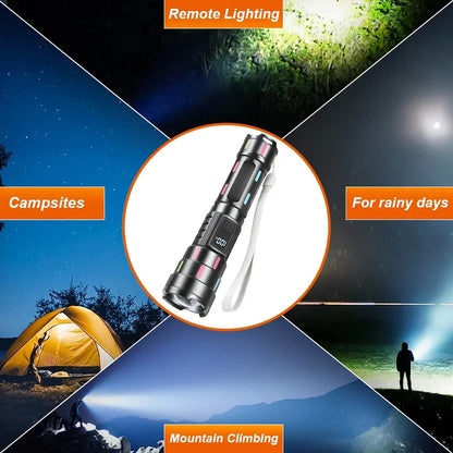 High Power Led Tactical Flashlights USB Rechargeable Long Range Powerful LED Lantern Waterproof 26650 Battery Torch Lamp