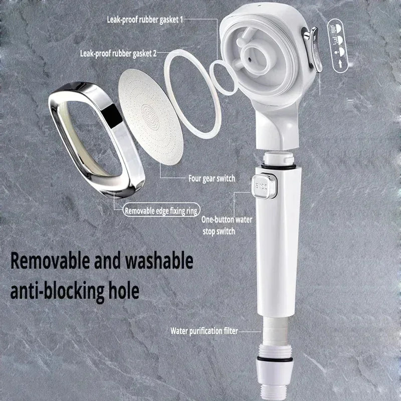 Xiaomi High Pressure Shower Head 4-Modes Water Saving Shower Heads Hanging Adjustable Water Massage Sprayer Bathroom Accessories