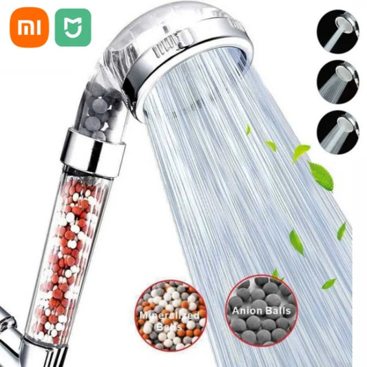 XIAOMI New 3 Functions High Pressure SPA Shower Head Water Saving Handheld Rainfall Bathroom Accessories Anion Filter Shower