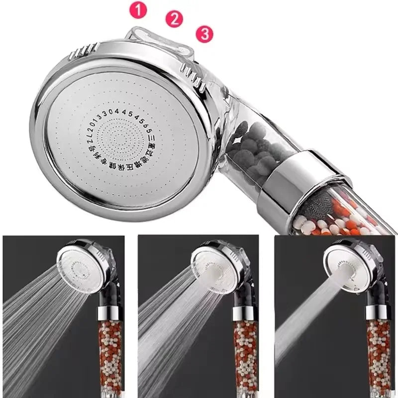 XIAOMI New 3 Functions High Pressure SPA Shower Head Water Saving Handheld Rainfall Bathroom Accessories Anion Filter Shower