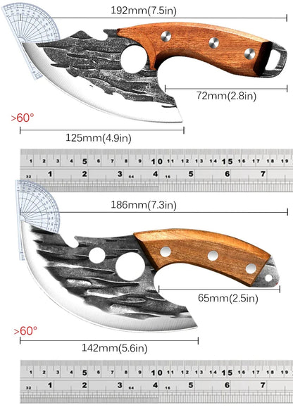 Forged Meat Cleaver Kitchen Chef Knife Fishing Boning Fruit Cutting Knife BBQ Butcher Portable Utility Viking Knife Can Opener