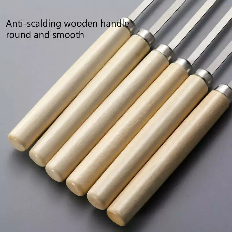 Skewers for Barbecue Reusable Grill Stainless Steel Skewers Shish Kebab BBQ Camping Flat Forks Gadgets Kitchen Accessories Tools