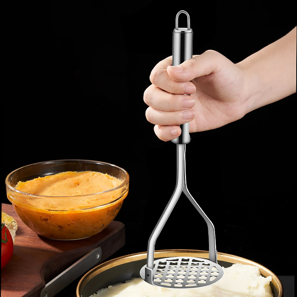 Stainless Steel Potato Mashers Ricers Masher Puree Purple Sweet Potata Pumpkin Grater Makers Tools Crusher Kitchen Acceesories