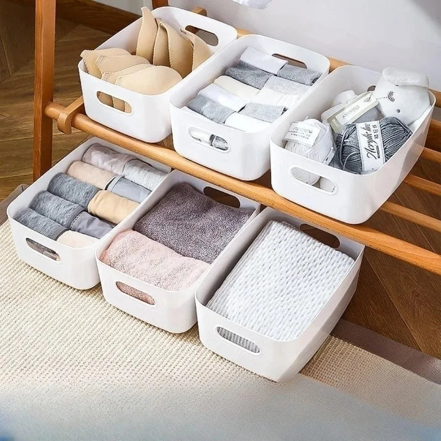 Desktop storage box cosmetics miscellaneous items snacks storage basket kitchen organizing box household drawer plastic storage